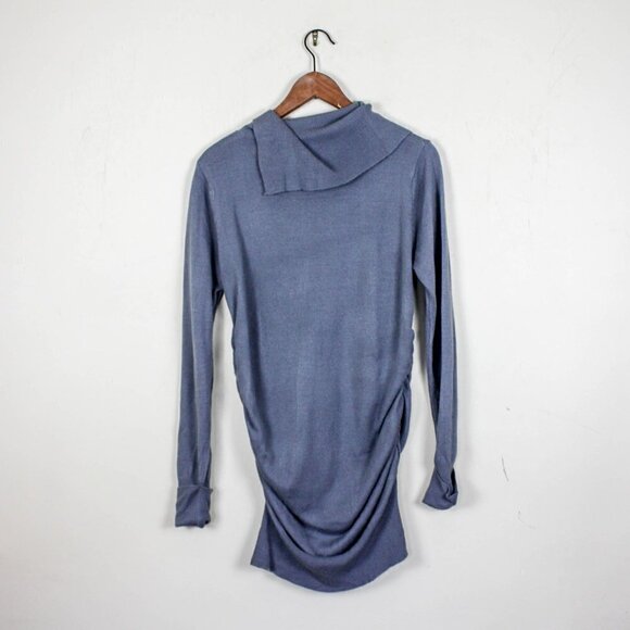 LouLou Long Gray Sweater Ruched Asymmetric… - Picture 2 of 4